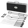 Suya 12 piece BBQ set in black-solid-and-silver