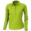 Point long sleeve ladies polo in apple-green