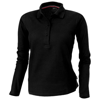 Point long sleeve ladies polo in black-solid