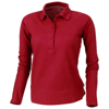 Point long sleeve ladies polo in red