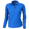 Point long sleeve ladies polo in sky-blue