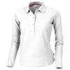 Point long sleeve ladies polo in white-solid