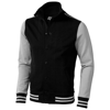 Varsity sweat jacket in black-solid-and-grey