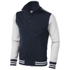 Varsity sweat jacket in navy-and-off-white
