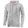 Open full zip hooded sweater in grey-melange