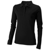 Oakville long sleeve ladies polo in black-solid