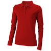 Oakville long sleeve ladies polo in red