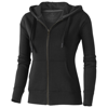 Arora hooded full zip ladies sweater in black-solid