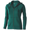 Arora hooded full zip ladies sweater in forest-green