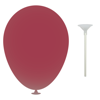 12 Inch Latex Balloons with Cup and Stick in maroon