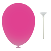 12 Inch Latex Balloons with Cup and Stick in pink