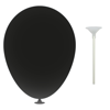 10 Inch Latex Balloons with Cups and Sticks in black