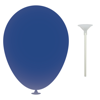 10 Inch Latex Balloons with Cups and Sticks in dark-blue