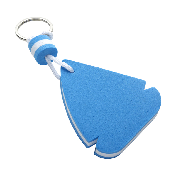 EVA foam sailing boat key holder. in blue-and-white