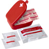 First aid kit in a plastic case in red
