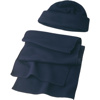 Fleece cap and scarf. in blue