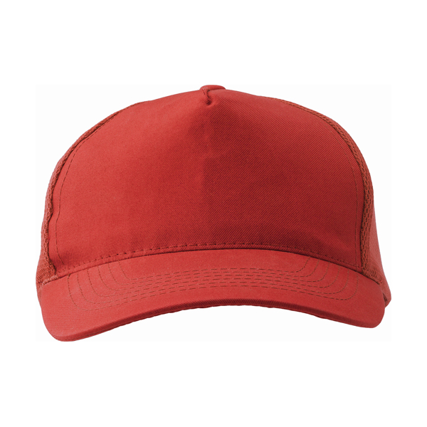 Polyester cap with five panels. in red