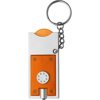 Key holder with coin (€0.50 size) in orange
