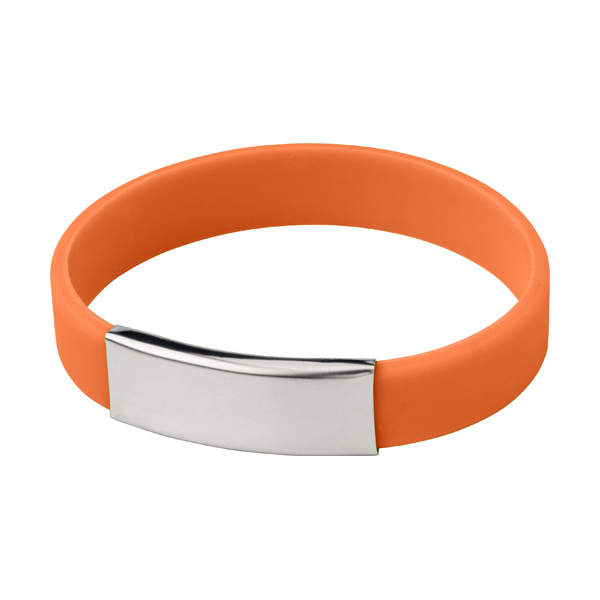 Silicone wristband in vibrant colours in orange