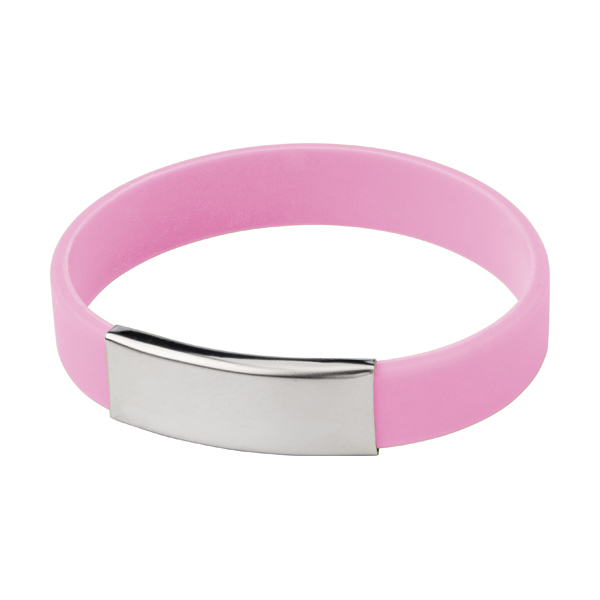 Silicone wristband in vibrant colours in pink