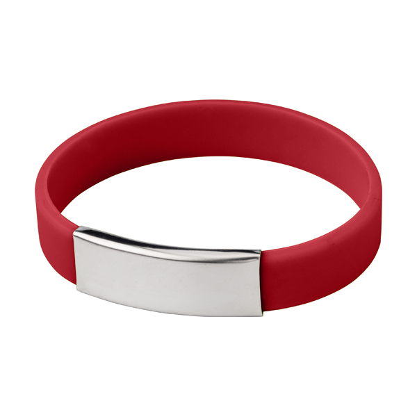 Silicone wristband in vibrant colours in red