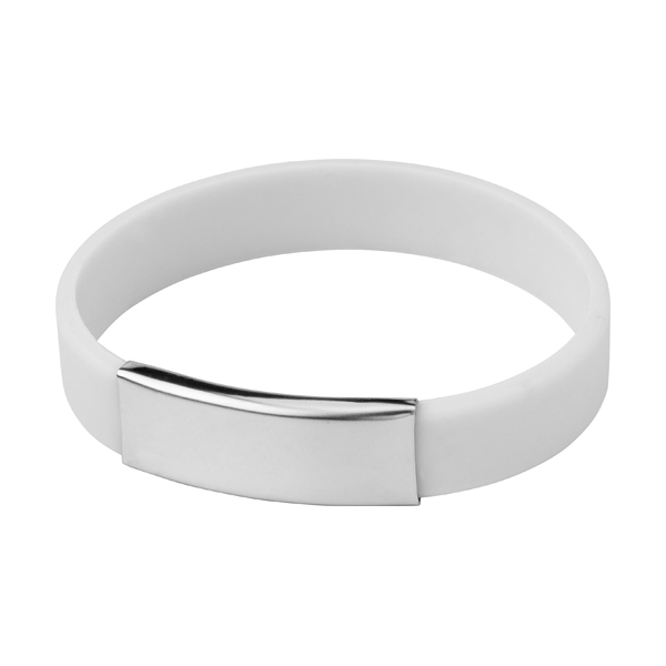 Silicone wristband in vibrant colours in white