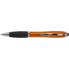 Ballpen with black ink and rubber tip. in orange