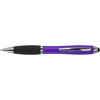 Ballpen with black ink and rubber tip. in purple