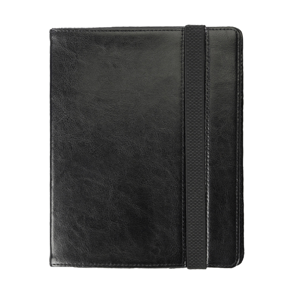 iPad holder in bonded leather. in black
