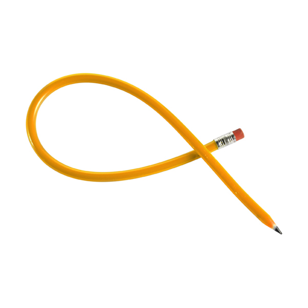 Pencil with eraser in orange