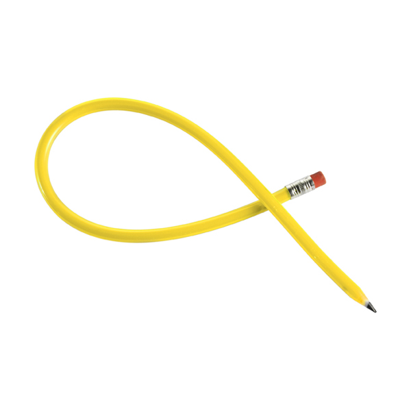 Pencil with eraser in yellow