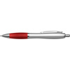 Cardiff ballpen with silver barrel. in red