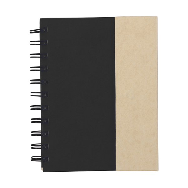 Wire bound notebook. in black