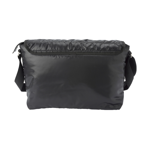 Polyester 240D messenger bag. in black