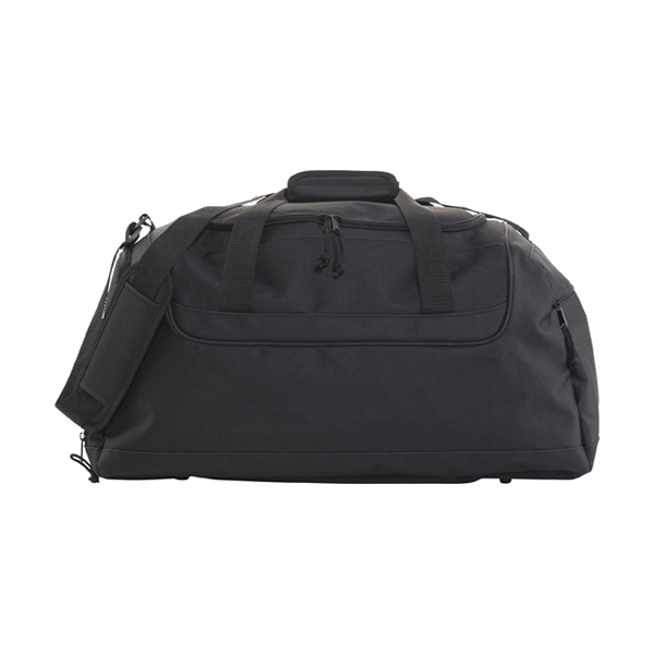 Polyester 600D travel bag. in black