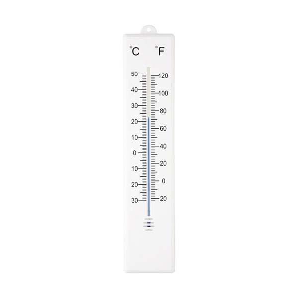 Plastic outdoor thermometer. in white