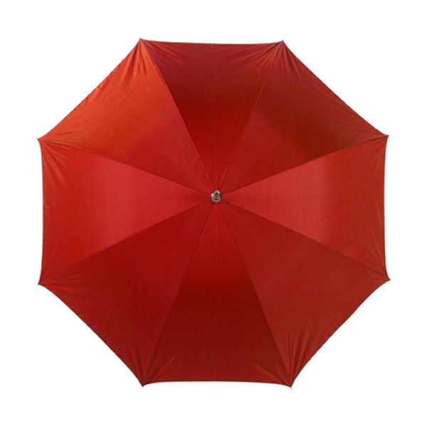 Umbrella with silver underside in red-and-silver