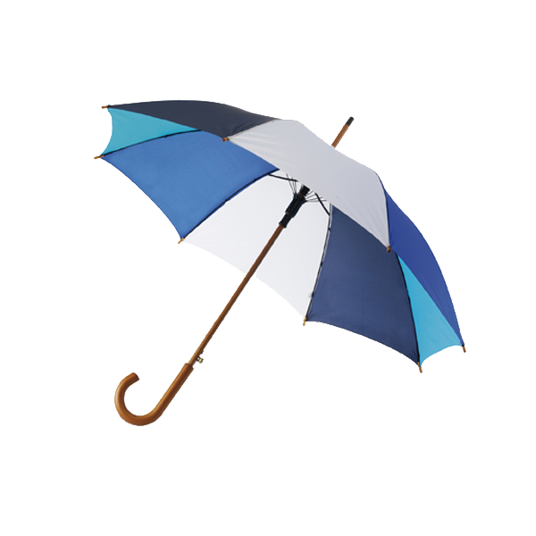 Classic style umbrella in dark-blue-ice-blue-cobalt-blue-and-white