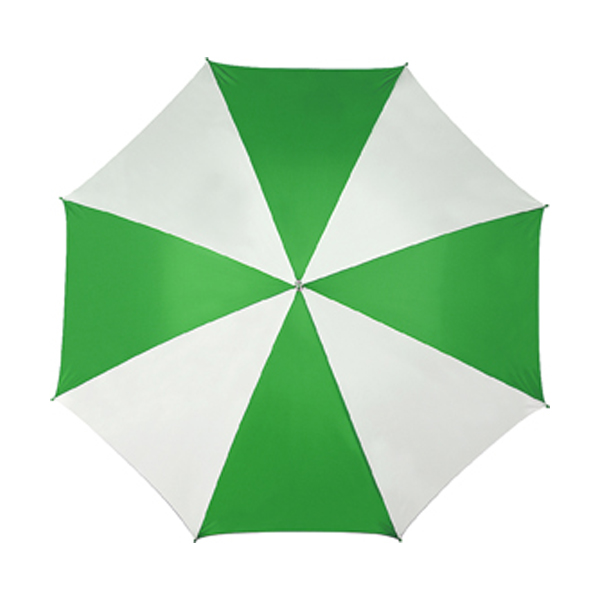 Golf umbrella in green-and-white