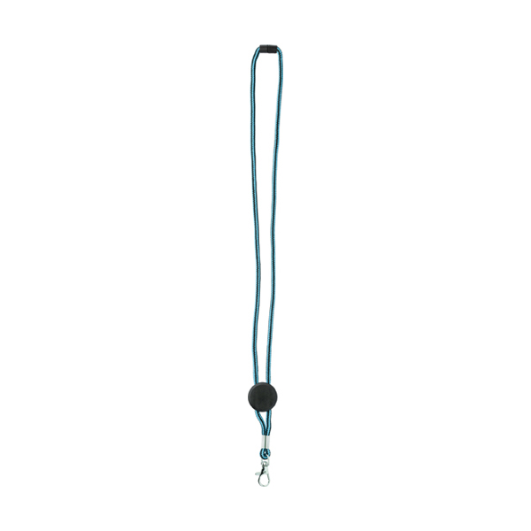 Nylon lanyard carabiner clip. in light-blue