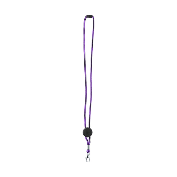 Nylon lanyard carabiner clip. in purple