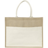 Jute bag with a cotton front pocket. in natural