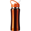 Stainless steel drinking bottle in orange