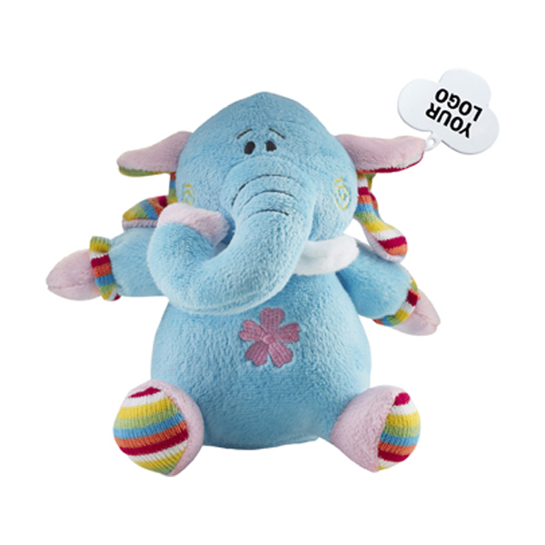 Plush toy elephant. in light-blue