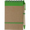 Wire bound notebook in green