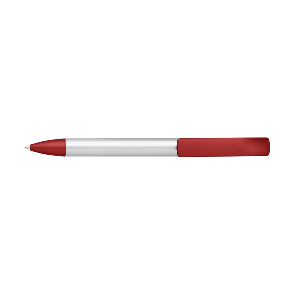 Plastic push cap ballpen with black ink. in burgundy