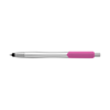 Plastic ballpen with a rubber tip and black ink. in pink