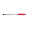 Plastic ballpen with a rubber tip and black ink. in red