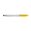 Plastic ballpen with a rubber tip and black ink. in yellow