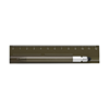 Plastic translucent 12cm ruler with pen, blue ink.  in brown